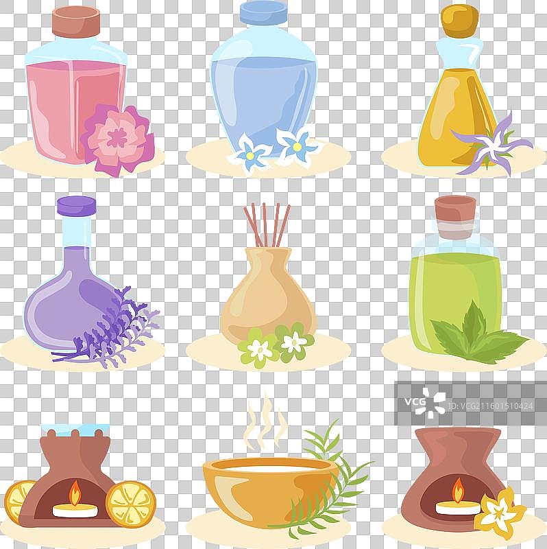 扁平化设计香薰元素包图片素材