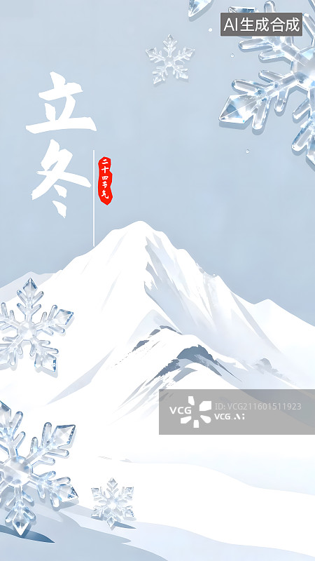 【AI数字艺术】AIGC:立冬节气海报设计背景模版图片素材