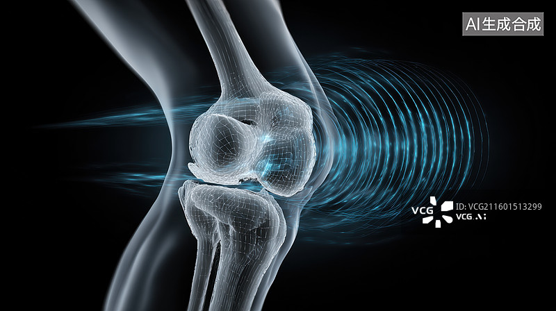 【AI数字艺术】膝关节三维透视图图片素材