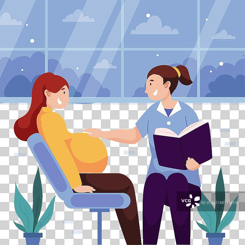 扁平化助产士节图片素材