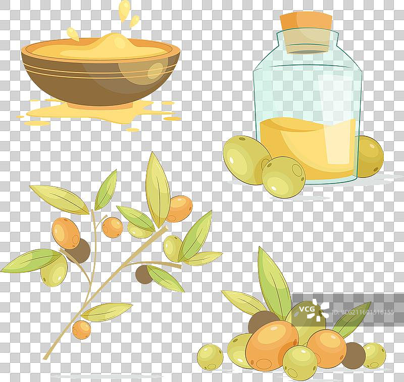 精细的摩洛哥坚果油元素集合图片素材