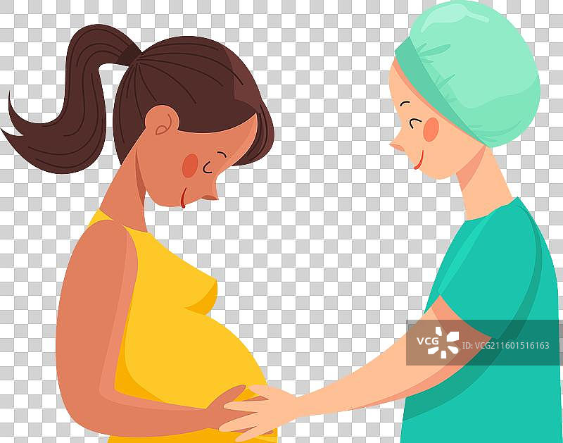 有机扁平化助产士日图片素材