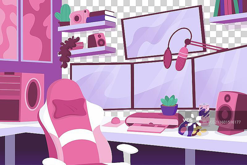 细节丰富的游戏房间图片素材