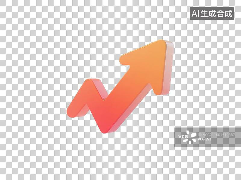 【AI数字艺术】3D渲染，上升箭头，卡通箭头，箭头，方向，指向，符号，图形图标，免抠元素图片素材