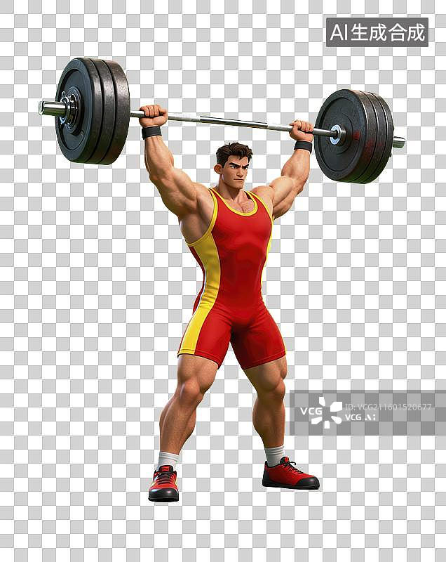 【AI数字艺术】3D男人举重运动员插画图片素材