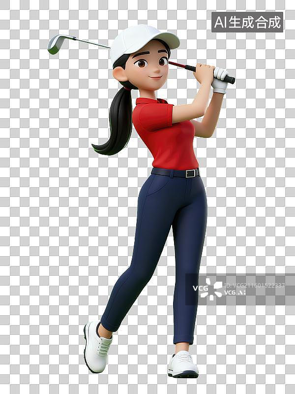 【AI数字艺术】3D高尔夫女人插画图片素材