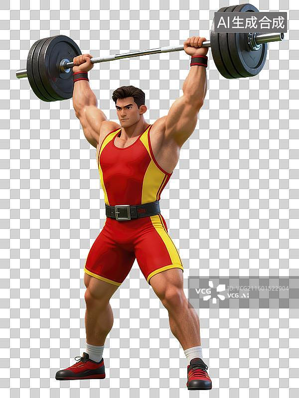 【AI数字艺术】3D男人举重运动员插画图片素材