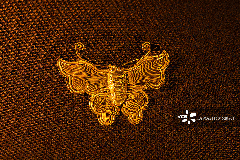 明代 蝴蝶形金饰件 南京太平门外岗子村吴忠墓出土 南京市博物馆图片素材