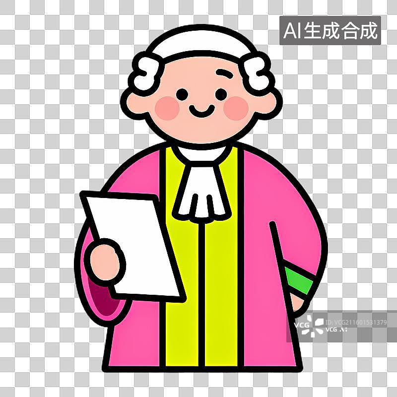 【AI数字艺术】穿着历史法官服装的卡通人物图片素材