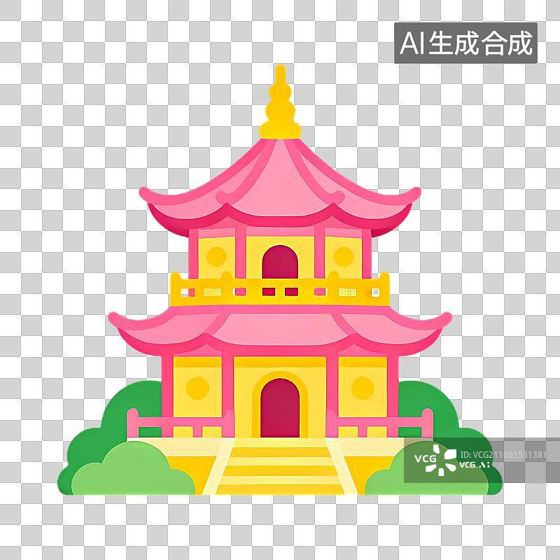 【AI数字艺术】色彩鲜艳的卡通游乐园设施插画图片素材