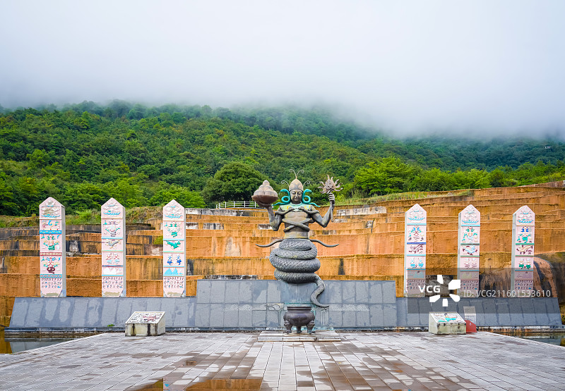 云南迪庆香格里拉白水台景区纳西族东巴教发源地图片素材