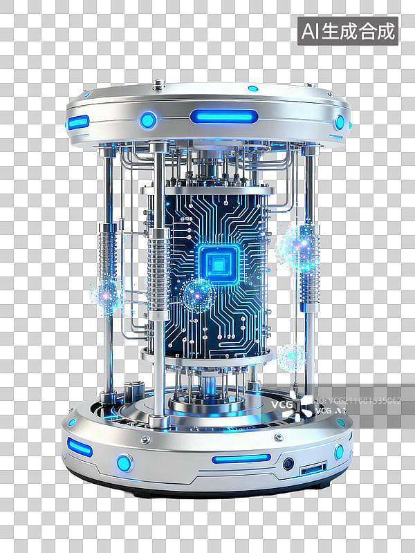 【AI数字艺术】科技感量子计算机概念图图片素材