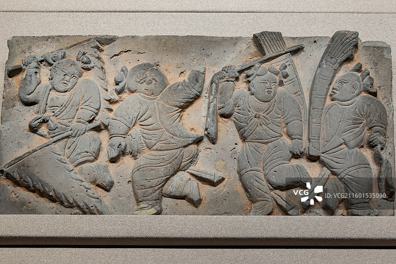 山西太原山西博物院戏曲故乡展厅变阵子 扑旗子 村田乐 乔夫人  金 山西省侯马市牛村M102出土图片素材