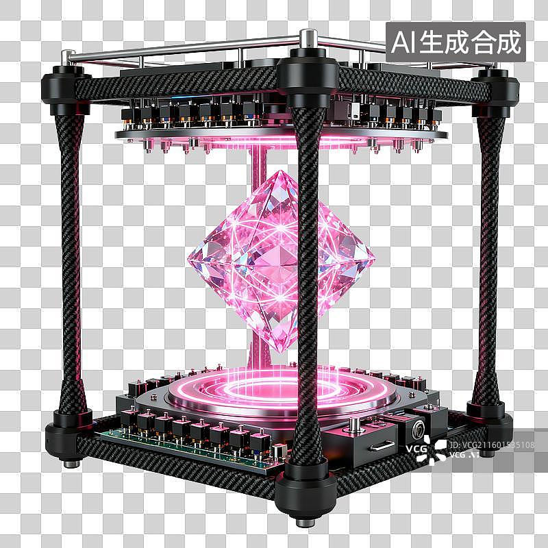 【AI数字艺术】科技感量子计算机概念图图片素材