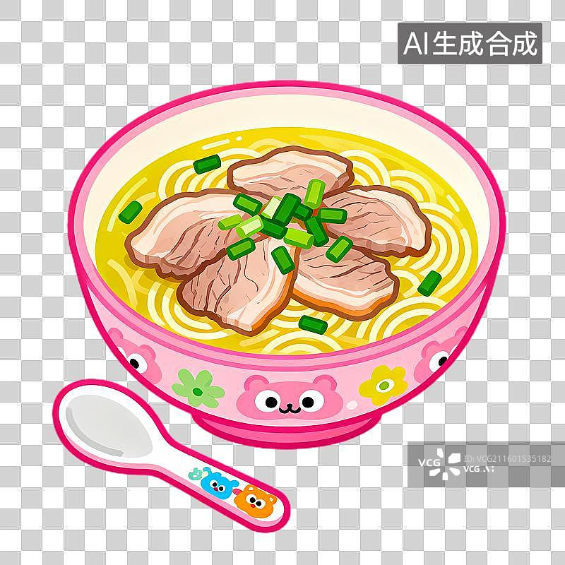 【AI数字艺术】一碗美味的猪肉面条汤图片素材