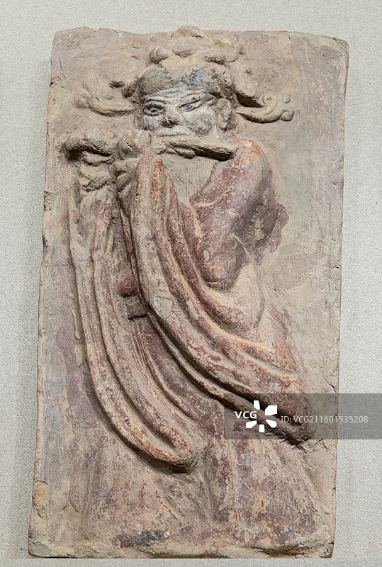 山西太原山西博物院戏曲故乡展厅拍板色 笛色 舞伎 筚篥色 大鼓色 金 山西省侯马市大李金墓出土图片素材