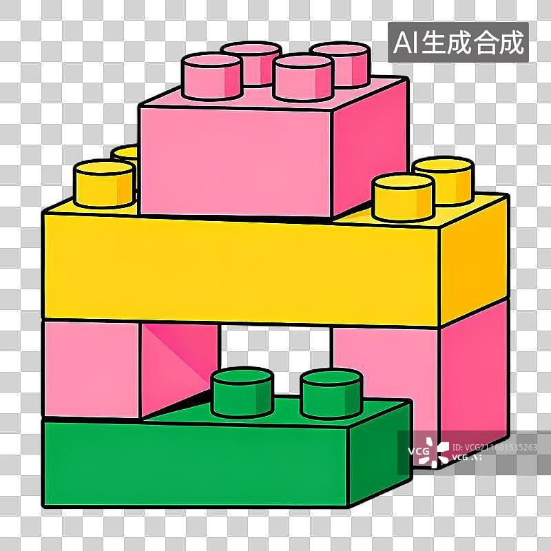 【AI数字艺术】彩色塑料积木创意搭建图片素材