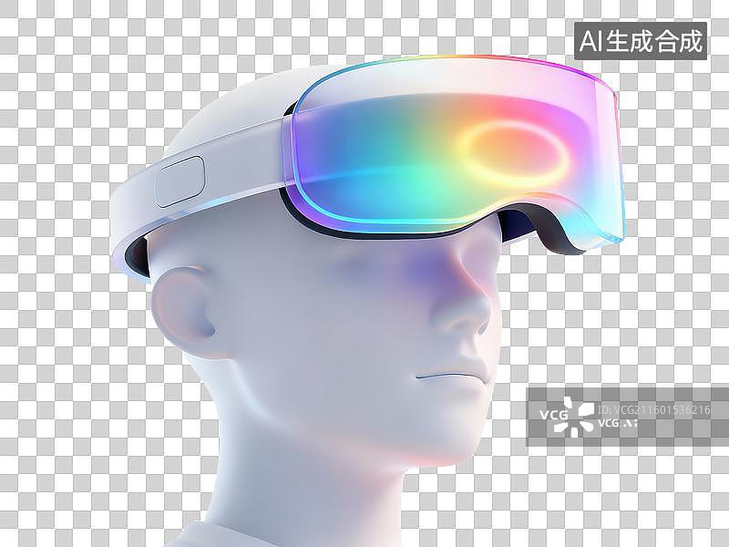 【AI数字艺术】情绪可视化头环3D轻拟物风格透明科技科幻插画元素设计新质生产力创新实时情绪状态图片素材