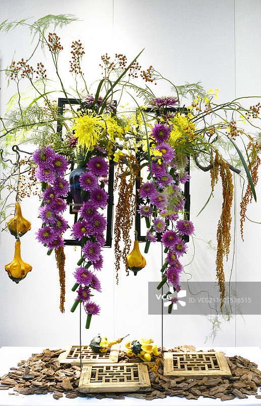 河南开封中国翰园菊花插花图片素材