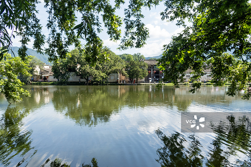 世界文化遗产宏村南湖风光图片素材