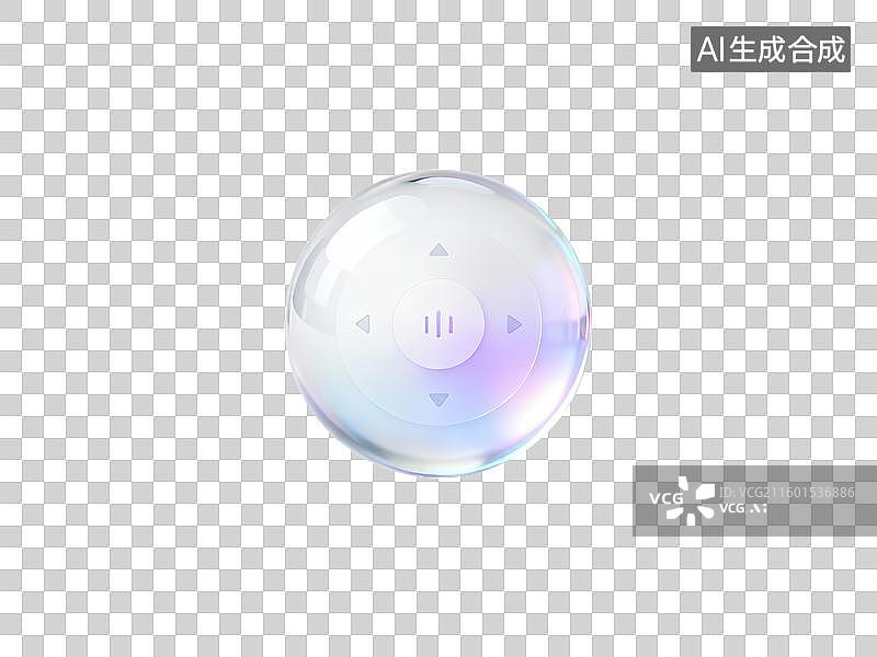 【AI数字艺术】家居环境智能控制中心3D轻拟物风格透明科技科幻插画元素设计新质生产力玻璃球体漂浮触摸界面设计图片素材