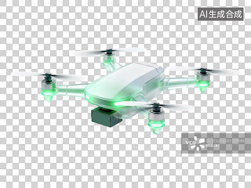 【AI数字艺术】低空经济无人机3D轻拟物风格透明科技科幻插画元素设计新质生产力螺旋桨带动力图片素材