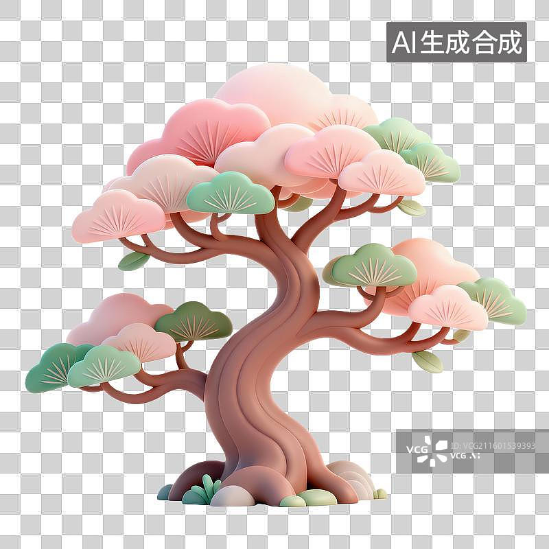 【AI数字艺术】国风古树七夕520情人节元素图片素材