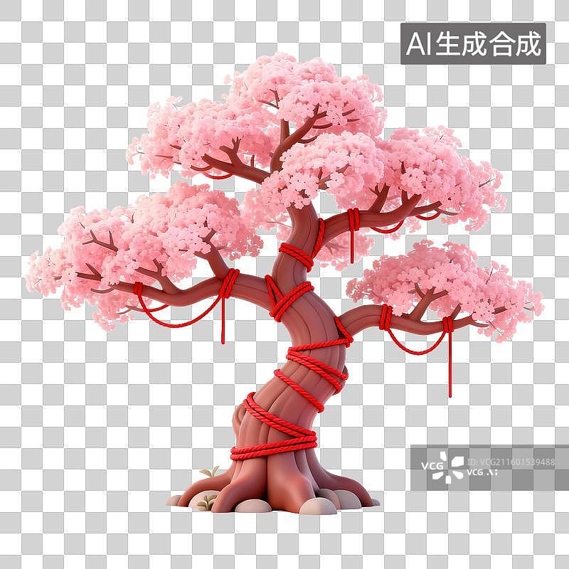 【AI数字艺术】国风古树七夕520情人节元素图片素材