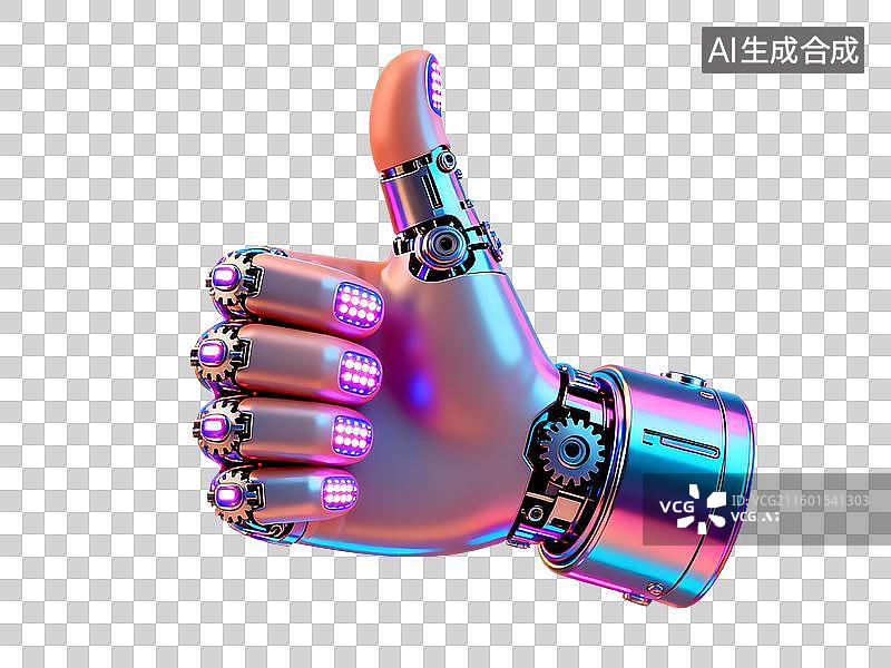 【AI数字艺术】机械手竖起大拇指图片素材