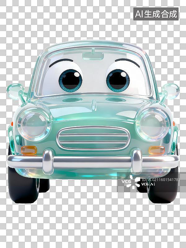 【AI数字艺术】轿车小汽车3D立体半透明果冻塑料材质旅行元素图片素材