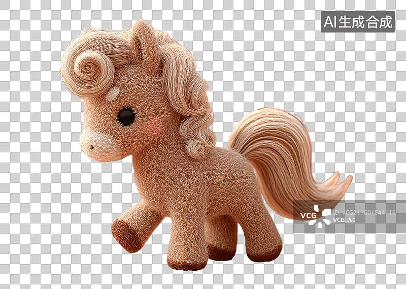 【AI数字艺术】2026年元旦新春快乐马年大吉可爱生肖马形象毛毡3D免抠图形图片素材