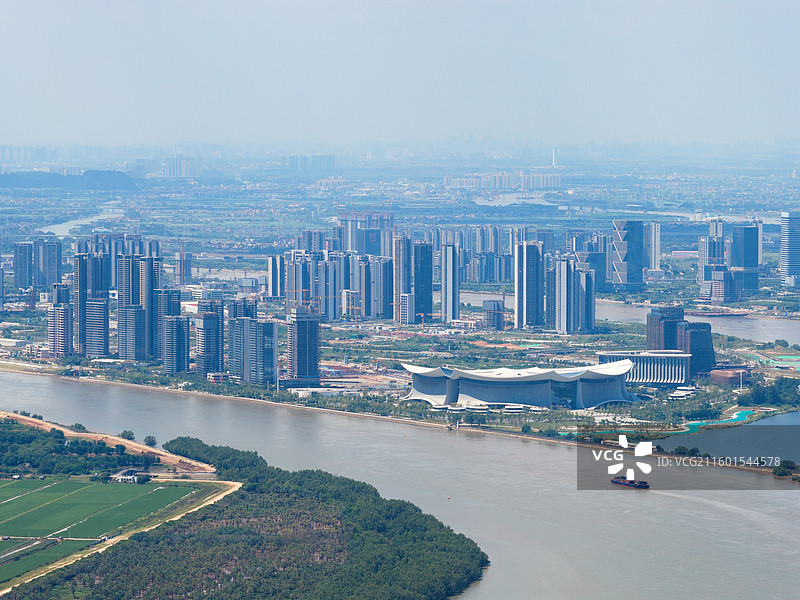 广州市南沙区明珠湾横沥岛尖、灵山岛尖、蕉门水道风景航拍图片素材