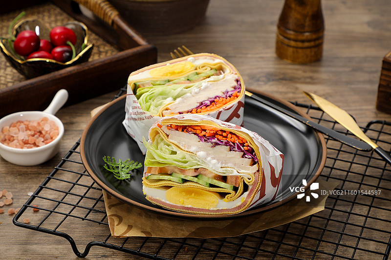 豆皮减脂三明治图片素材