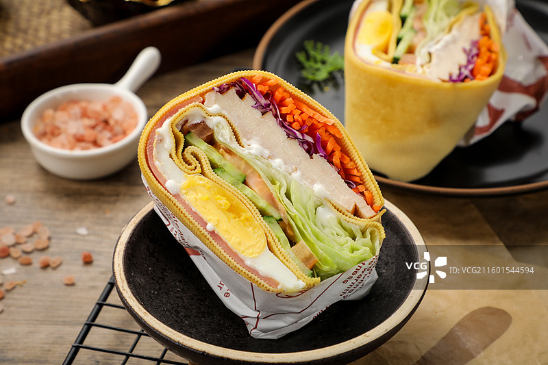 豆皮减脂三明治图片素材