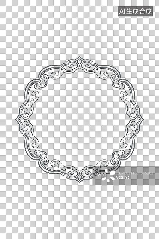 【AI数字艺术】中国风红色祥云边框 传统中式回纹装饰框   传统中式边框 中国风装饰边框素材  红色中式花纹相框图片素材