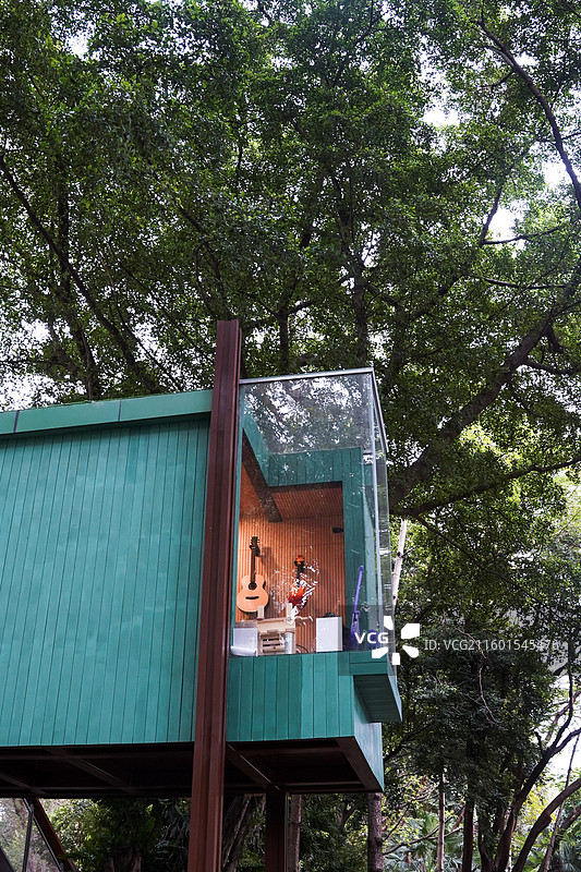 深圳上步绿廊公园琴小站 共享琴房树屋建筑与人文景观图片素材