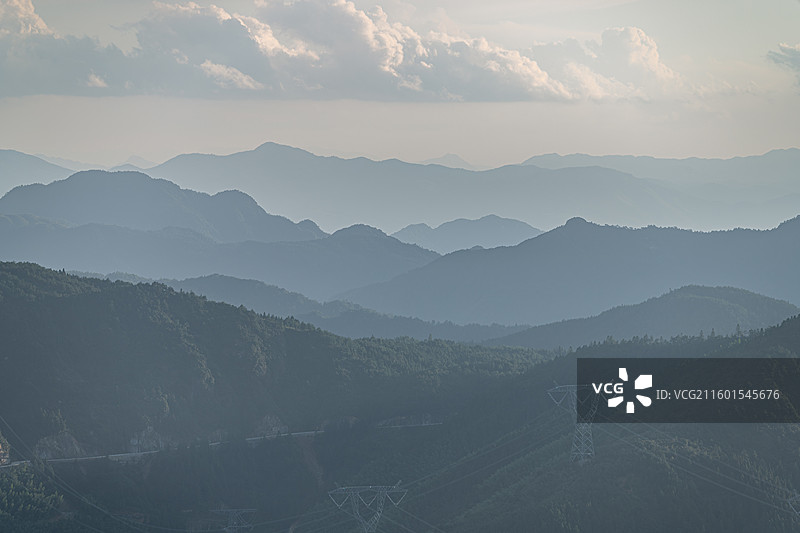 周宁县仙风山及周边山峦山景图片素材