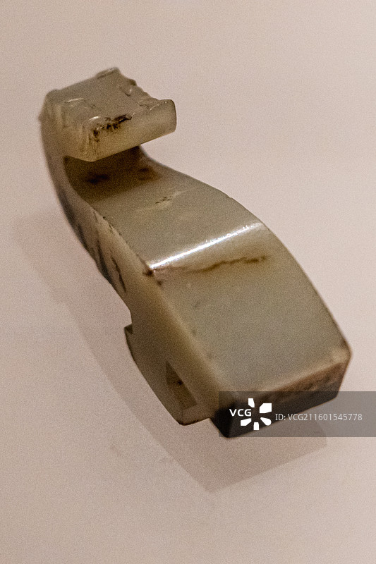 马头形玉带钩（战国）河南博物院藏 淮阳县平粮台楚墓出土图片素材