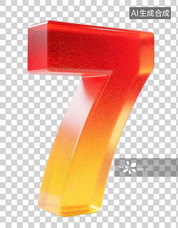 【AI数字艺术】3D渐变风格数字，数字7，数字七图片素材