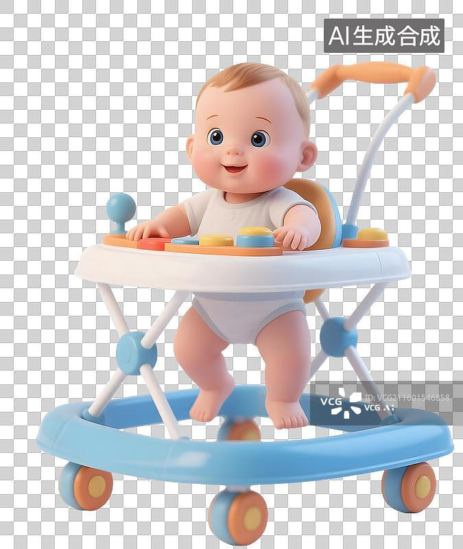 【AI数字艺术】3D风格婴儿学步器图片素材