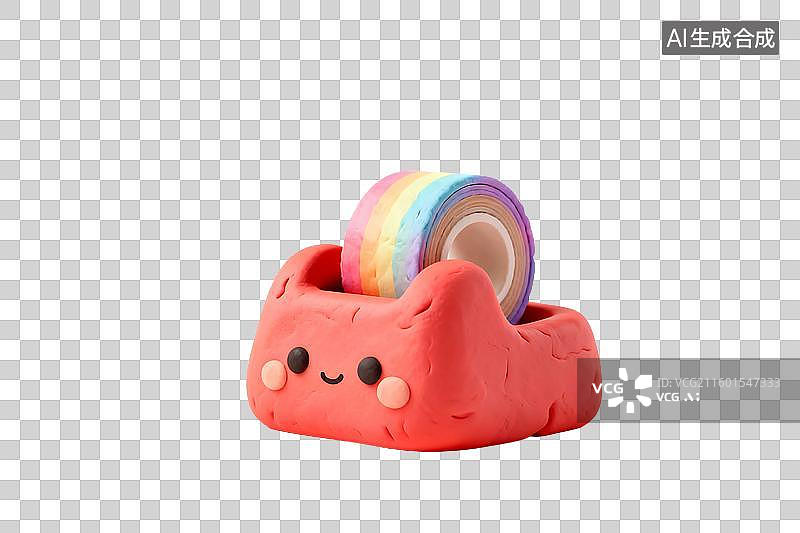 【AI数字艺术】可爱粘土风格办公设备用品建模元素图片素材