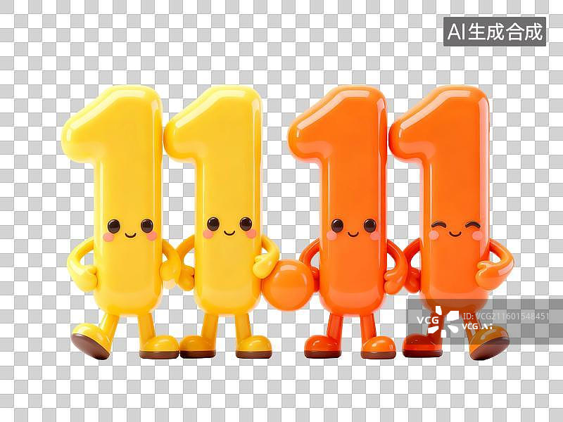 【AI数字艺术】膨胀风卡通双11数字3D效果图片素材