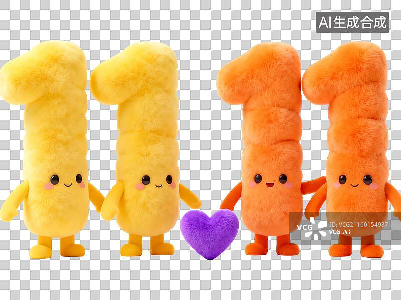 【AI数字艺术】膨胀风卡通双11数字3D效果图片素材