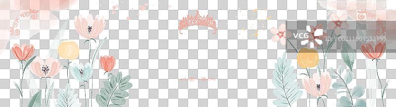 水彩风格的15岁女孩成人礼Twitch横幅图片素材