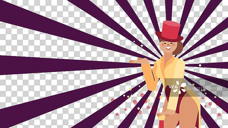 扁平化设计的卡巴莱歌舞表演Twitch背景图片素材