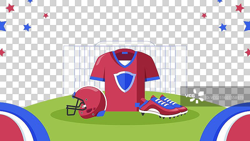 扁平化设计美式橄榄球Twitch背景图片素材