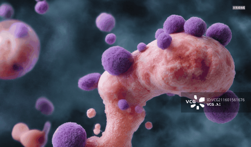【AI数字艺术】细胞病毒侵袭图片素材