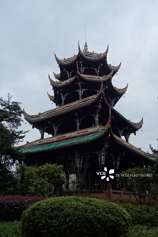 四川省成都市武侯区望江楼公园：望江楼崇丽阁图片素材