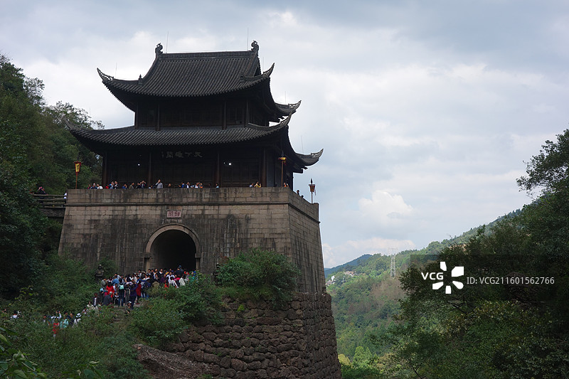 四川省广元市剑阁县剑门关景区：剑门关关楼图片素材