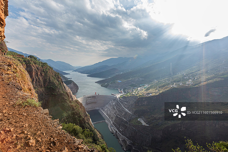 昭通巧家县金沙江白鹤滩水电站自然风光图片素材
